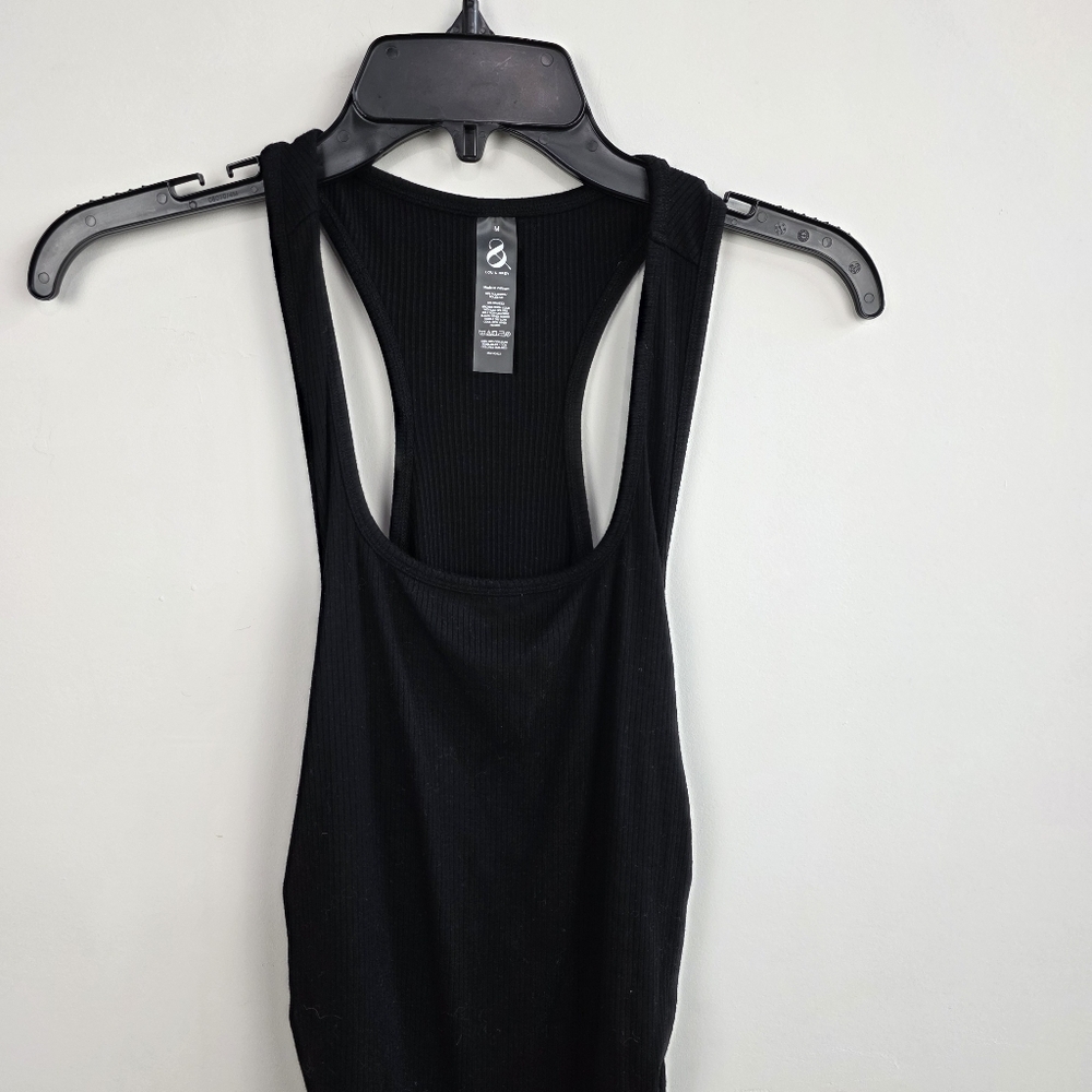 Lou & Grey Black Ribbed Bodycon Dress, Size M